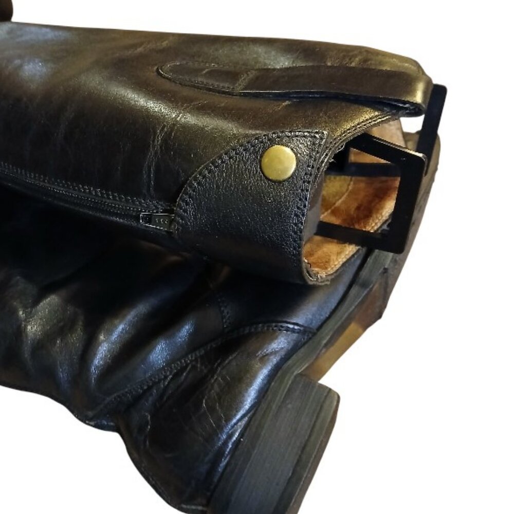 MIZ MOOZ Black Leather Knee High Boots Size 7 - Picture 8 of 14